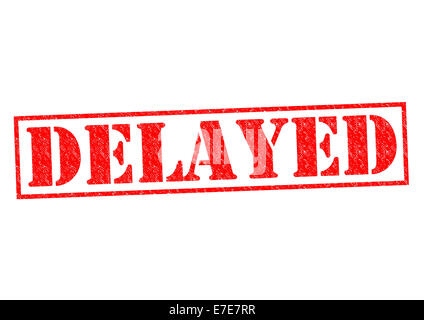 Roter Stempel verschoben über einen weißen Hintergrund. Stockfoto