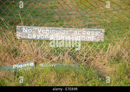 Hölzernes Straßenschild. Stockfoto