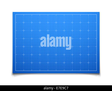 Blaues Quadrat Inselnetzes mit Schatten Stockfoto