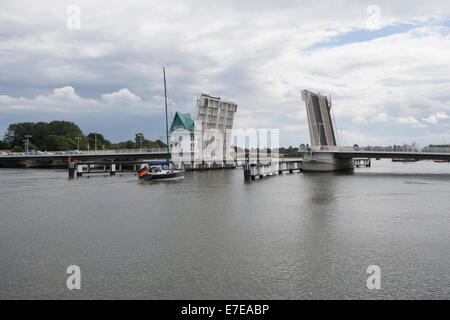 Klappbrücke, b203, Kappeln, Schlei, Schleswig-Flensburg Bezirk, Schleswig Holstein, Deutschland Stockfoto