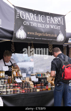 Frampton Country Fair 2014 Frampton auf Severn Gloucestershire England UK Isle Of Wight Knoblauch Farm Stockfoto