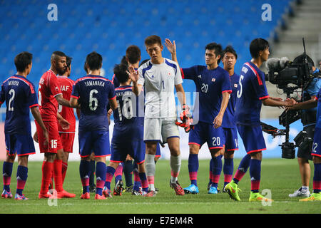 U-21U-Japan-Teamgruppe 21 (JPN), 14. September 2014 - Fußball / Fußball: Männer Gruppenphase zwischen Japan 4: 1 Kuwait am Incheon Fußballstadion während 2014 Incheon Asian Games in Incheon, Südkorea.  (Foto von YUTAKA/AFLO SPORT) [1040] Stockfoto