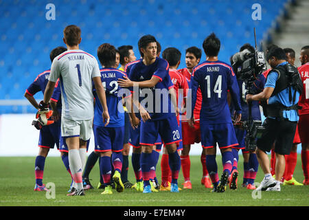 U-21U-Japan-Teamgruppe 21 (JPN), 14. September 2014 - Fußball / Fußball: Männer Gruppenphase zwischen Japan 4: 1 Kuwait am Incheon Fußballstadion während 2014 Incheon Asian Games in Incheon, Südkorea.  (Foto von YUTAKA/AFLO SPORT) [1040] Stockfoto