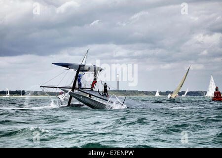 Die GC32 ist die one Design für große Cup Racing Circuit, Cowes Week 2013, Isle Of Wight, England, Vereinigtes Königreich. Stockfoto