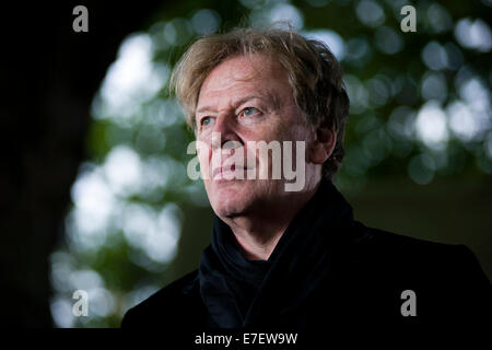 Britischen Comic-Autor und Redakteur Pat Mills erscheint das Edinburgh International Book Festival. Stockfoto