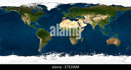 Extra groß physischen Welt Karte Abbildung.  Bild wurde aus 90 kleinere Stücke im verschmolzen zu einem riesigen Bild erzeugt. Stockfoto