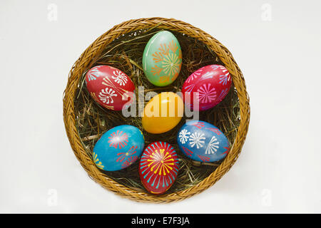 Ostereier, Wachs Batik, Tirol, Österreich Stockfoto