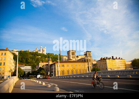 Basilika Notre-Dame de Fourvière, historisches Viertel Vieux Lyon, UNESCO-Weltkulturerbe, Lyon, Rhone-Alpes, Frankreich Stockfoto