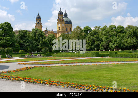 Hofgarten mit der Theatine Kirche, München, Upper Bavaria, Bayern, Deutschland Stockfoto