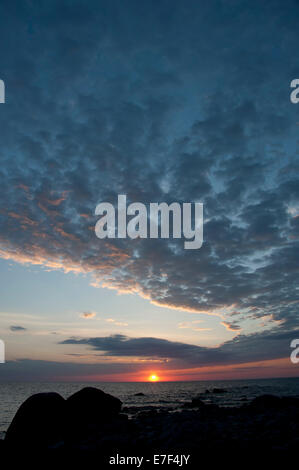 Sonnenuntergang, Juminda Halbinsel Lahemaa Nationalpark, Estland, Baltikum Stockfoto