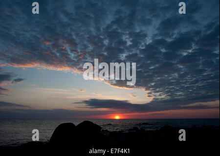 Sonnenuntergang, Juminda Halbinsel Lahemaa Nationalpark, Estland, Baltikum Stockfoto