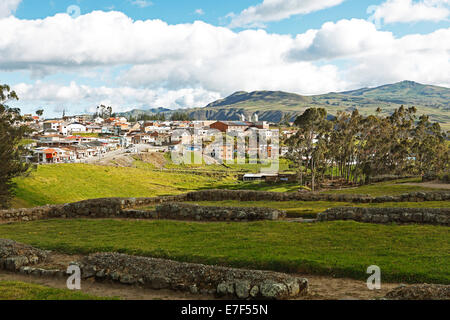 Stadtbild, Ruinen Ingapirca an der Front, Ingapirca, Provinz Cañar, Ecuador Stockfoto