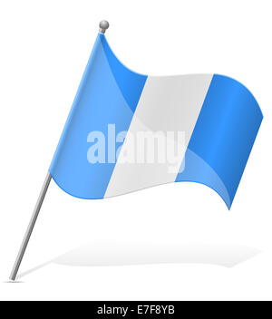 Flagge von Guatemala Abbildung isoliert auf weißem Hintergrund Stockfoto