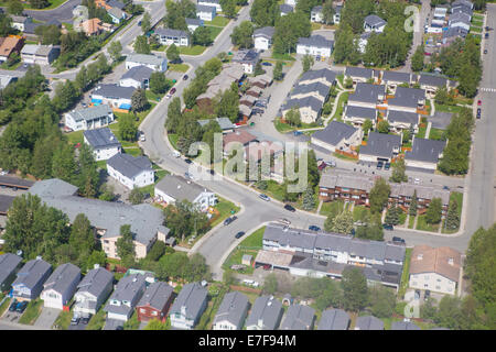 Luftaufnahme von Häusern im Vorort Stockfoto