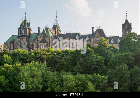 Parliament Hill mit Blick auf Baumkronen, Ottawa, Ontario, Kanada Stockfoto