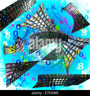 Zahlen und Computer-Tastaturen abstrakten Hintergrund. Stockfoto