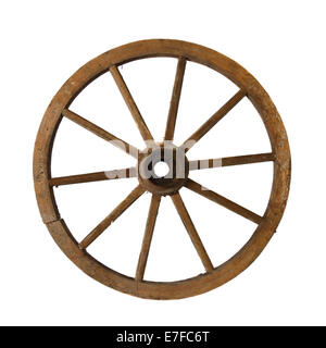 Altes Rad isoliert auf weißem Hintergrund Stockfoto