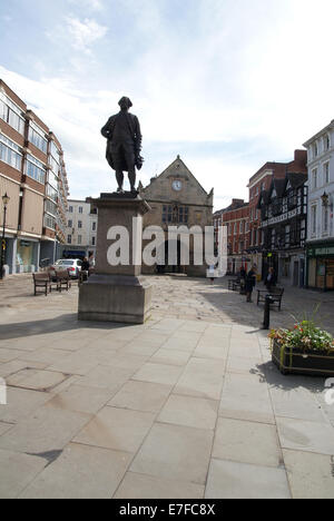 Statue von Clive of India in Shrewsbury alten Marktplatz Stockfoto