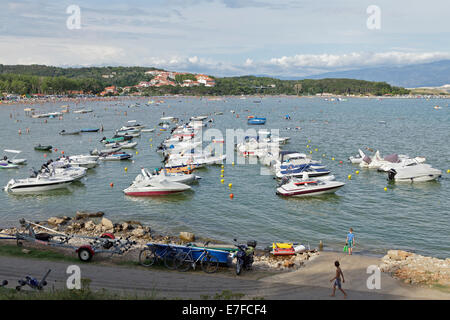 Yachthafen, Strand San Marino, Lopar, Insel Rab, Kvarner Bucht, Kroatien Stockfoto