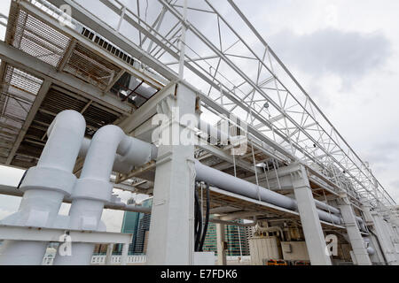 Rohr auf dem Dach unter Ansicht Stockfoto