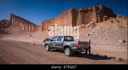 Fahrt durch das Tal des Mondes, Atacama Wüste, Chile. Stockfoto