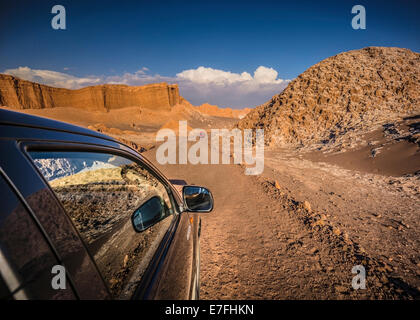 Fahrt durch das Tal des Mondes, Atacama Wüste, Chile. Stockfoto