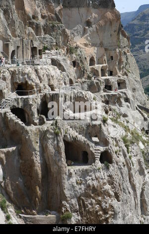 Vardzia cave City-Kloster in Georgien, Kaukasus-Region Europa Stockfoto