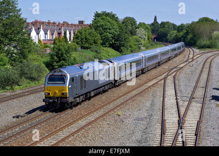 Chiltern Railways 67014 Köpfe durch Tysley mit 1R34 London Marlybone - Birmingham Moor Street auf 06.04.13. Stockfoto