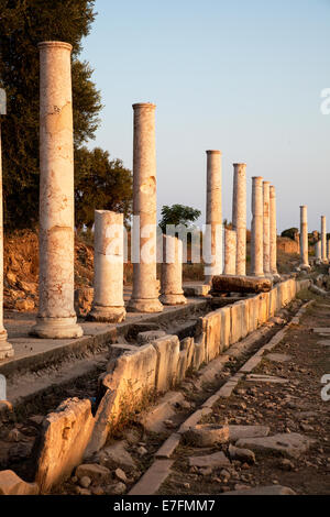 Spalten in der Nähe von der Monumentalbrunnen, Side, Türkei Stockfoto