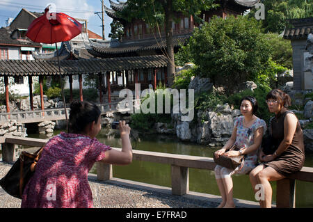 Yuyuan oder Altstadt in Shanghai Yu Garden (Jade Garden). Halle der Jade Pracht in Yu-Garten (Garten der Glückseligkeit oder Ga Stockfoto