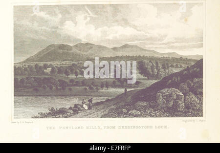 MA(1829) p.192 - The Pentland Hills aus Duddingstone Loch - Thomas Hosmer Shepherd Stockfoto