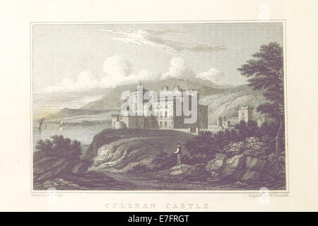 Diese Illustration von Seite 232 von John Preston Neales Veröffentlichung von 1829 zeigt Culzean Castle in Ayrshire, Schottland. Das Bild hebt die architektonischen Merkmale und die Umgebung der Burg hervor, ein ikonisches Beispiel für schottisches Design aus dem 18. Jahrhundert. Stockfoto
