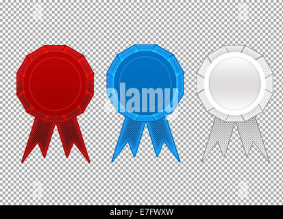 Erster, zweiter, Dritter Platz Bänder Stockfoto