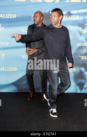 Berlin, Deutschland. 16. Sep, 2014. Antoine Fuqua und Denzel Washington besuchen "The Equalizer" Photocall im Hotel Adlon am 16. September 2014 in Berlin, Deutschland. / Bild Allianz Credit: Dpa/Alamy Live-Nachrichten Stockfoto