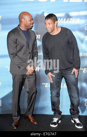 Berlin, Deutschland. 16. Sep, 2014. Antoine Fuqua und Denzel Washington besuchen "The Equalizer" Photocall im Hotel Adlon am 16. September 2014 in Berlin, Deutschland. / Bild Allianz Credit: Dpa/Alamy Live-Nachrichten Stockfoto