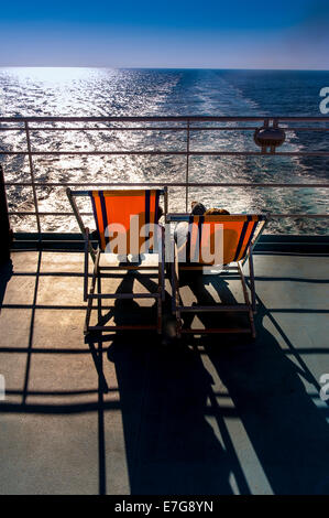 Europa, Frankreich, Corsica. Erholung an Bord eines Kreuzfahrtschiffes. Stockfoto