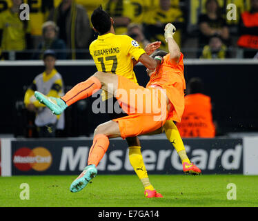 Signal-Iduna-Arena, Dortmund, Fussball Champions-League, Gruppenphase der Saison 2014/15 1. Spieltag Borussia Dortmund (BVB) - FC Arsenal FC 2:0--- Stockfoto