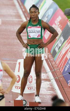 Amaka OGOEGBUNAM von Nigeria in den Frauen 400m Hürden in der Leichtathletik im Hampden Park in die Commonwealth-Spiele 2014 Glasgow Stockfoto