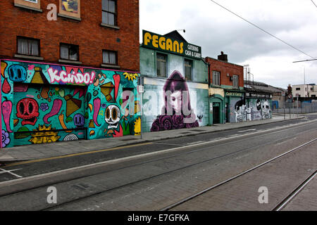 Wand-Graffiti, Dublin, Republik Irland, Europa. Stockfoto