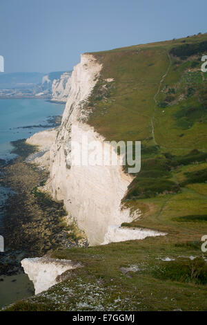 Misty Morning über den weißen Klippen von Dover, Kent, England, Großbritannien Stockfoto