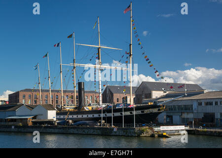 Brunels SS Great Britain - weltweit erste Dampf Passagierschiff, jetzt ein Museum im Trockendock, Bristol, England Stockfoto