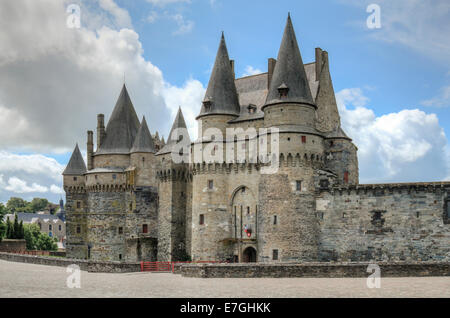 Château de Vitré Bretagne, Frankreich, Stockfoto