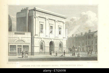 Asyl für bedürftige Blinde, Westminster - Hirte, Metropolitan Straßennetzes (1828), p313 Stockfoto