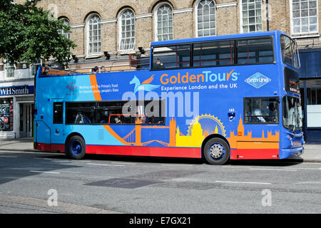Golden Tours Bus, Gray Line, Baker Street, März 2012, London, England, UK Stockfoto