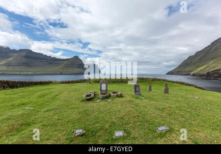 Vidareidi Friedhof Vidoy Insel Stockfoto
