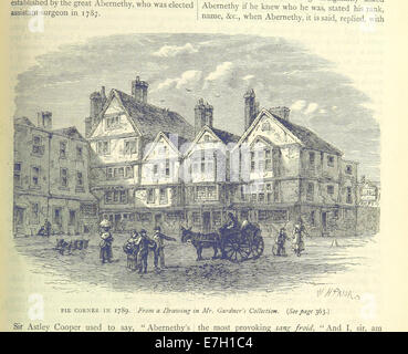 Eine Illustration von Seite 967 von „Old and New London“, die einen detaillierten Blick auf die städtische Landschaft und die Stadtarchitektur während der viktorianischen Ära zeigt. Stockfoto