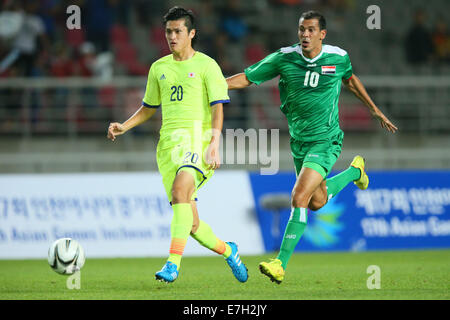 Incheon, Südkorea. 17. Sep, 2014. Naomichi Ueda (JPN) Fußball: Männergruppe Etappe zwischen Japan 1-3 Irak Goyang Stadium während der 2014 Incheon asiatische Spiele in Incheon, Südkorea. Bildnachweis: YUTAKA/AFLO SPORT/Alamy Live-Nachrichten Stockfoto