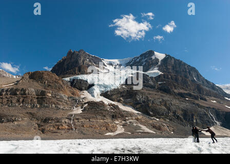 Elk203-7440 Kanada, Alberta, Jasper Nationalpark, Columbia Icefield, Athabasca-Gletscher, Eis tour Stockfoto