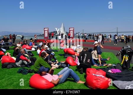 Die Bay Area, in der der berühmte America's Cup ausgetragen wird, San Francisco, CA Stockfoto