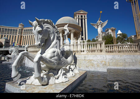 HIPPOCAMP Statue, The Fountains, Caesars Palace Hotel und Casino, Las Vegas, Nevada, USA Stockfoto